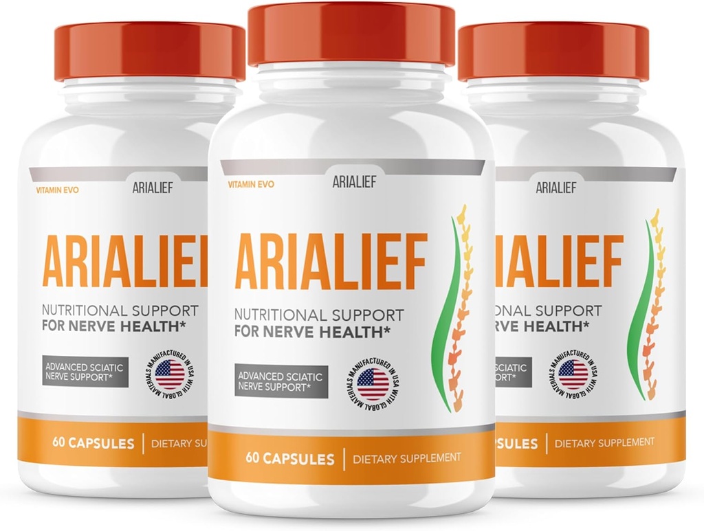 (PACK) Arialiefatica Nerve תמיכה, Arialeaf מתקדם בריאות עצבית, Arialeaf Prime Palm Sciatica, Aria Leafpalm Aria Lief, Nerve Relief Sciatic Soothing (180 קפסולות)