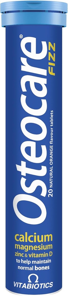 Vitabiotics Osteocare Fizz - טבליות Effervescent עם Calcium, מגנזיום ו Zinc | בריאות העצם ו- Immunity Multivitamin תוספת לגברים ונשים - 20 טבליות