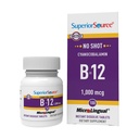 מקור גבוה No Shot ויטמין B-12 Cyanocobalamin 1000 mcg - ויטמין B-12 כדי לתמוך בייצור אנרגיה, בריאות המוח ו-כלל בריאות - טבליות משנה - 100 טבליות בלתי פתורות