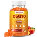 סוכר חינם CoQ10 חניכיים 3000 מ"ג - פלוס אומגה 3, ויטמין B3 & Zinc, גבוה Absorption Coenzyme Q10 תוספי עבור אנרגיה סלולרית ותמיכה אנטי-חמצן, הרוזן טבעוני 60