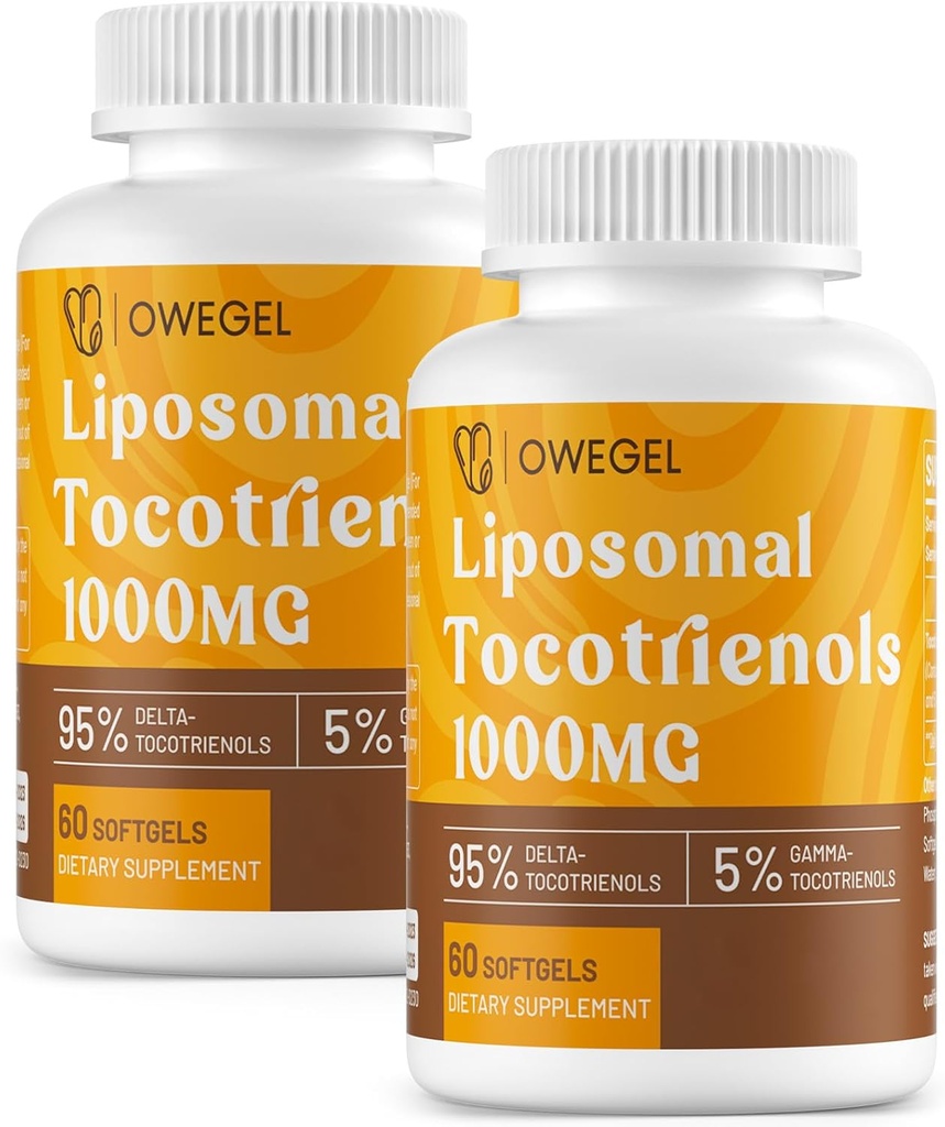 ויטמין E Tocotrienols תוסף 1000mg - High Potency Liposomal Tocotrienol קפסולות, 95% דלתא ו 5% Gamma Tocotrienols תמיכה עור, Bone, Antioxidant, 120 Softgels Softgels.