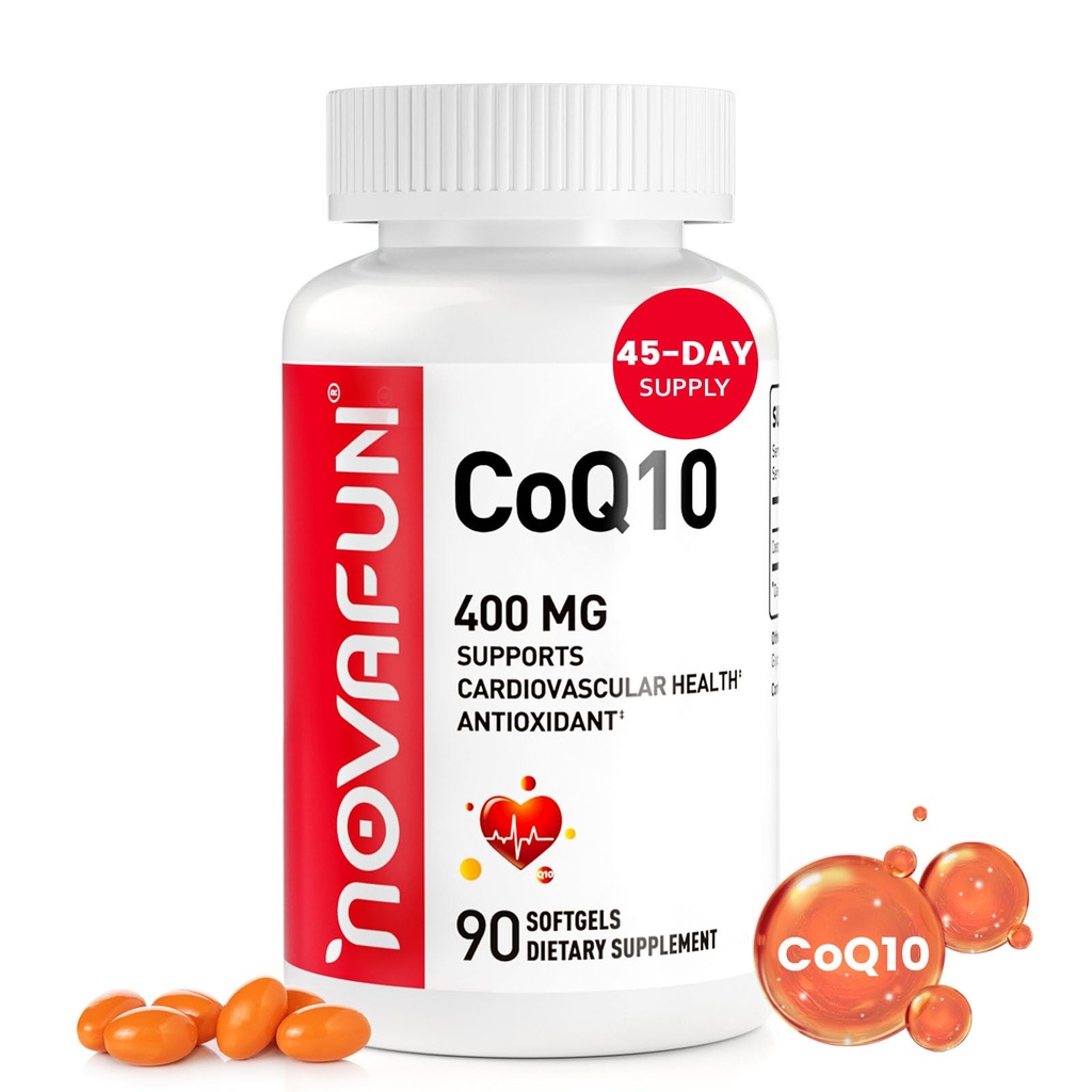 CoQ10-400 מ"ג-Softgels עם שמן קוקוס MCT, High Absorption Coenzyme Q10 תוספת עבור Heart Health & Energy הפקה, 90 Count, 45 יום אספקה