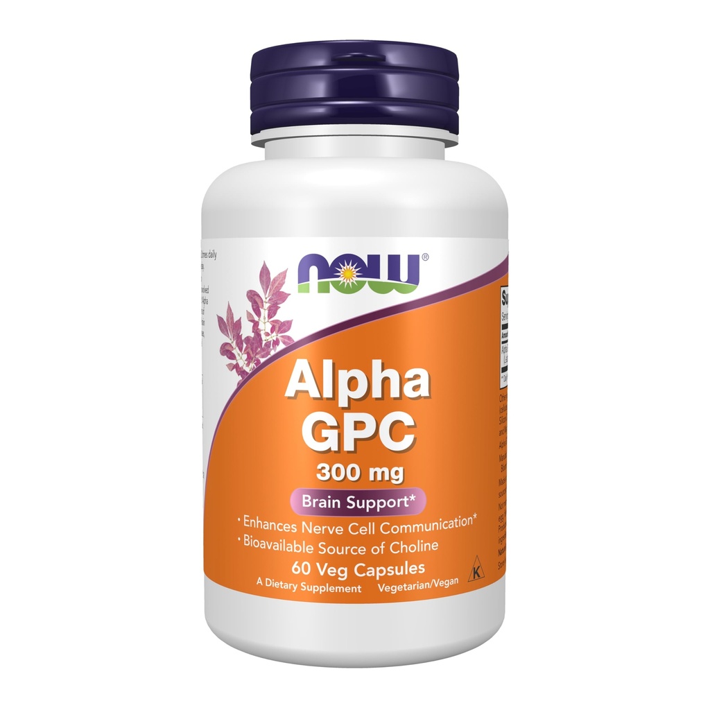 עכשיו תוספי מזון, Alpha GPC 300 מ"ג עם מקור זמינות של Choline, 60 Veg כמוסות