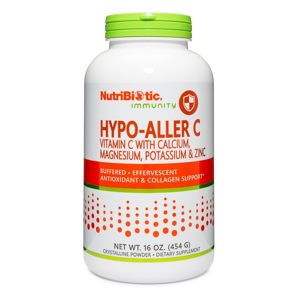 Acbiiotic - Hypo-Aller C אבקת ויטמין C & מינרלים, 16 Oz | 1300 Mg ויטמין C for Antioxidant & Collagen Support | Buffered with Calcium, Magnesium, Zinc & Potassium