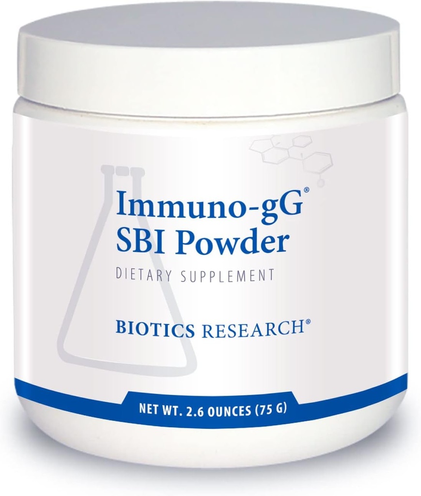Biotics Research Immuno-gG SBI אבקת Easy-to-Mix אבקת פורמולה, Ultimate IgG, Complete Gut Health and Immune Support, Milk Free, Immunoglobulin Concentrate - 2.6 Oz