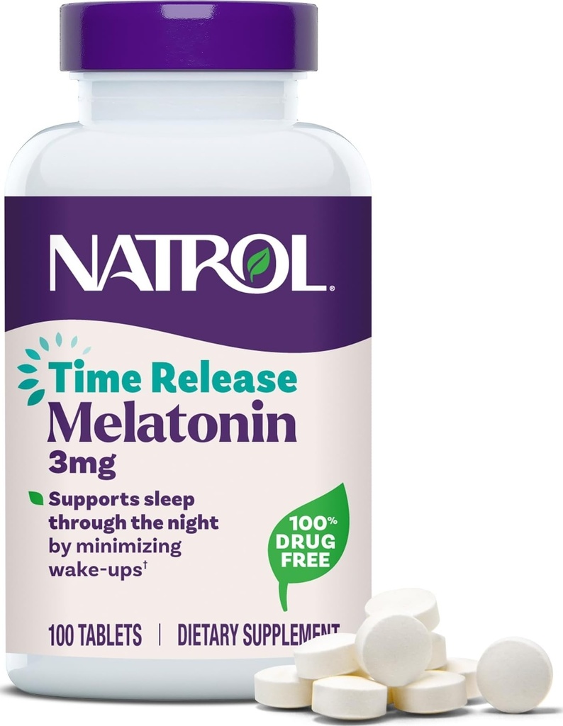 Natrol Melatonin Timed לשחרר טבליות, 100 Count (Pack of 3)
