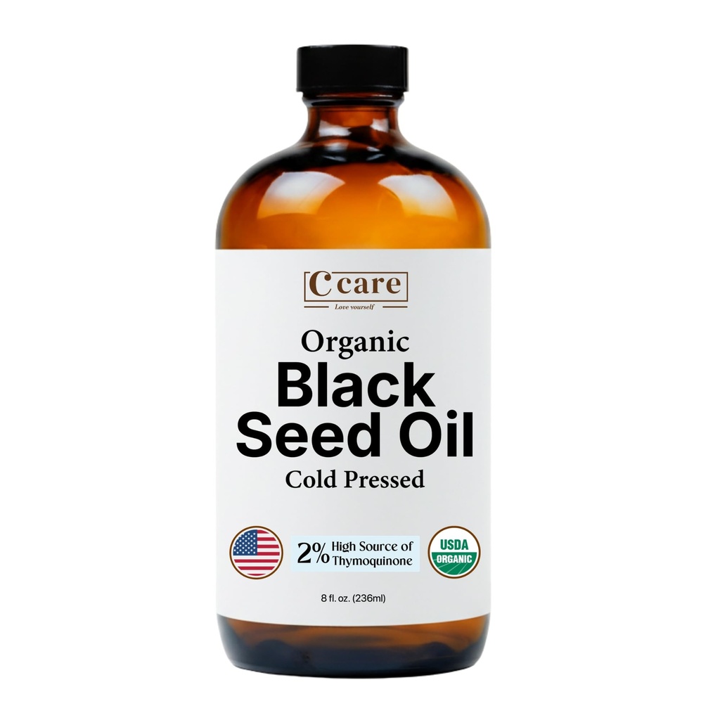 Black Seed Oil Organic Cold Pressed Unrefined Glass Bottle