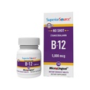 מקור גבוה No Shot ויטמין B-12 Cyanocobalamin 5000 mcg - ויטמין B-12 כדי לתמוך בייצור אנרגיה, בריאות המוח ו-כלל בריאות - טבליות sublingual - 100 טבליות