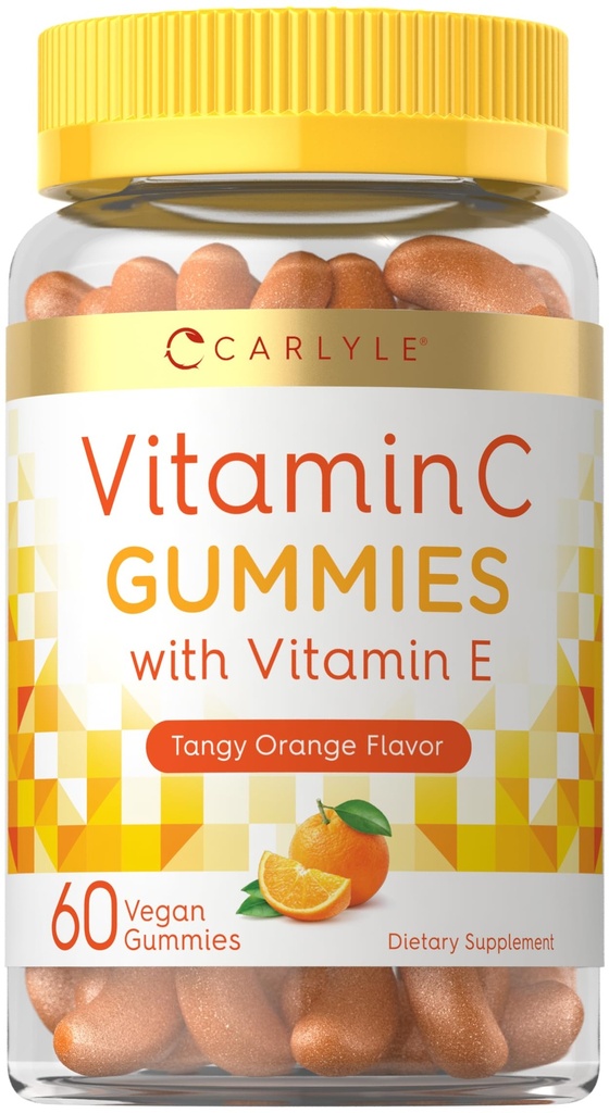 Carlyle ויטמין C Gummies | 60 Count | Orange Flavor | עם ויטמין E