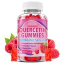 Quercetin Gummies 500 מ"ג לילדים ומבוגרים, תוספי Quercetin אורגני עם Bromelain Zinc ויטמין C ו D3 תמיכה אנטי-חמצן מערכת בריאות, Raspberry Flavor Count 60