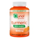 Qunol Zero Sugar Turmeric Gummies, מסטיק עם 500 מ"ג Turmeric Curcumin, תוסף תמיכה משותף, Ultra High Absorption Turmeric Curcumin, Vegetarian, Gluten Free, 90 Count