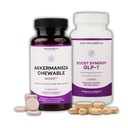 NEXT-MICROBIOME Akkermansia Muciniphila Probiotic 2 Set - Chewable & קפסולה Duo for Gut and Oral Support, Digestive and Metabolic Wellness for Women & Men