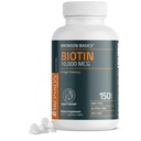 Bronson Biotin 10,000mcg, תומך שיער בריא, עור וציפורים, Vegetarian, non-GMO, 150 טבליות