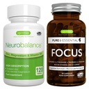 Neuroמאזן + Focus Brain Booster טבעוני Bundle, High Absorption Zinc Magnesium & B6 + Caffeine, Amino Acids & Methylated B-Vitamins, על ידי Igennusssss