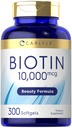 קרלייל ביוטין 10000mcg | 300 Softgels | Max Power for Hair, Skin and Nails