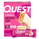 Quest Nutrition Crispy Birthday Cake Bar, 17g חלבון, 1g סוכר, 2g Net Carbs, Gluten Free חלבונים חטיף, Keto Friendly, 4 Count