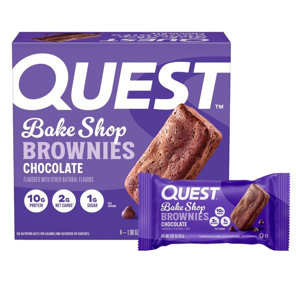 Quest Nutrition Bake Shop, שוקולד Brownies, 10g חלבון, 2g Net Carbs, 1g סוכר, 4 Count