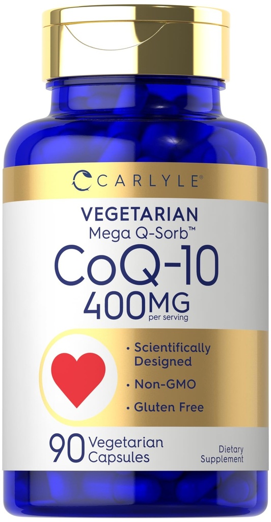 קרליל CoQ10 400 מ"ג | 90 Count | Vegetarian, non-GMO ו- Gluten Free Supplement