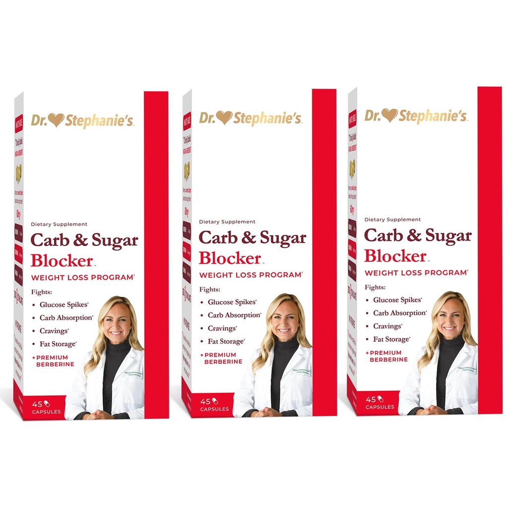 ד"ר סטפני's Mealtime Carb & Sugar Blocker - צמצום פחמימות, סוכרים וקלוריות, Stimulant-Free (3 Pack)