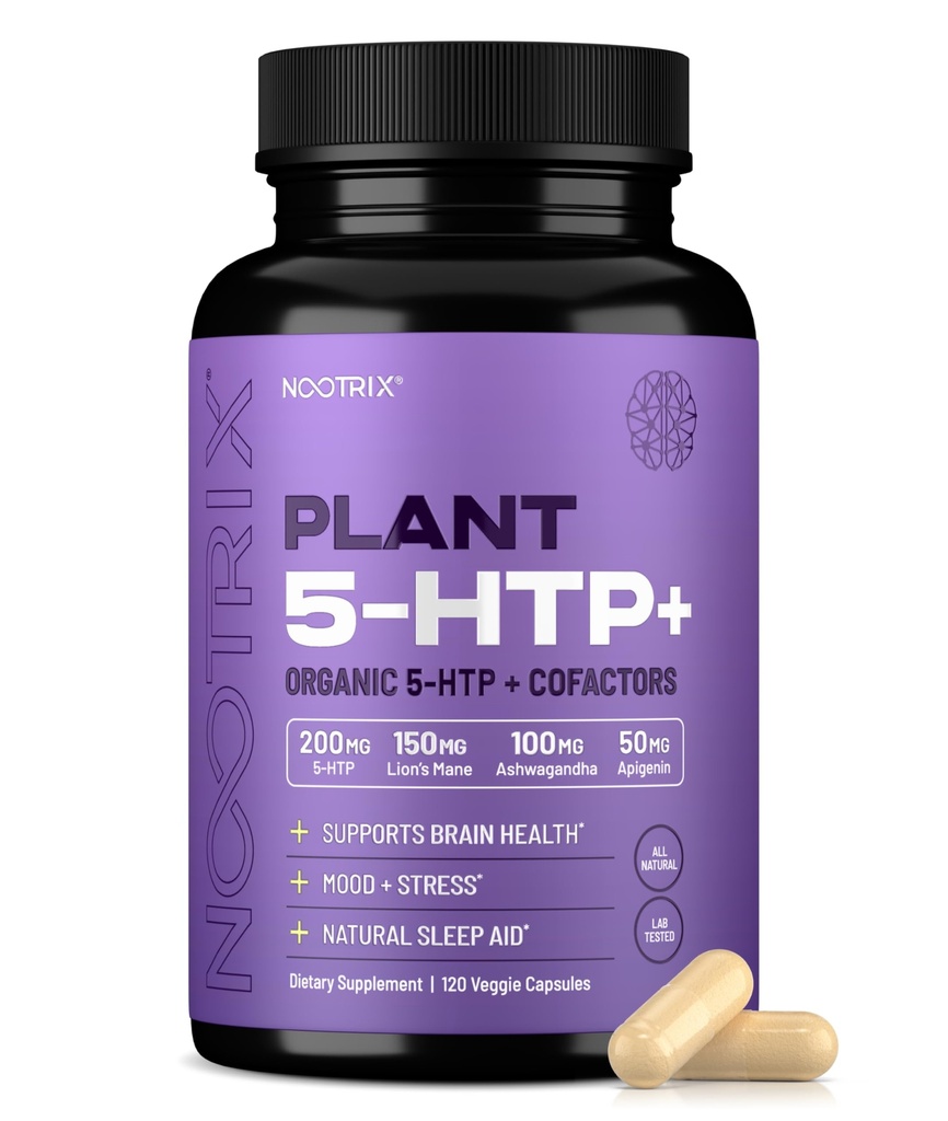 Nootrix Plant 5 HTP+ תמיכה בזיכרון, מיקוד נפשי, בריאות קוגניטיבית ואנרגיה | מקדם פונקציונליות בריאות של Mood & Brain