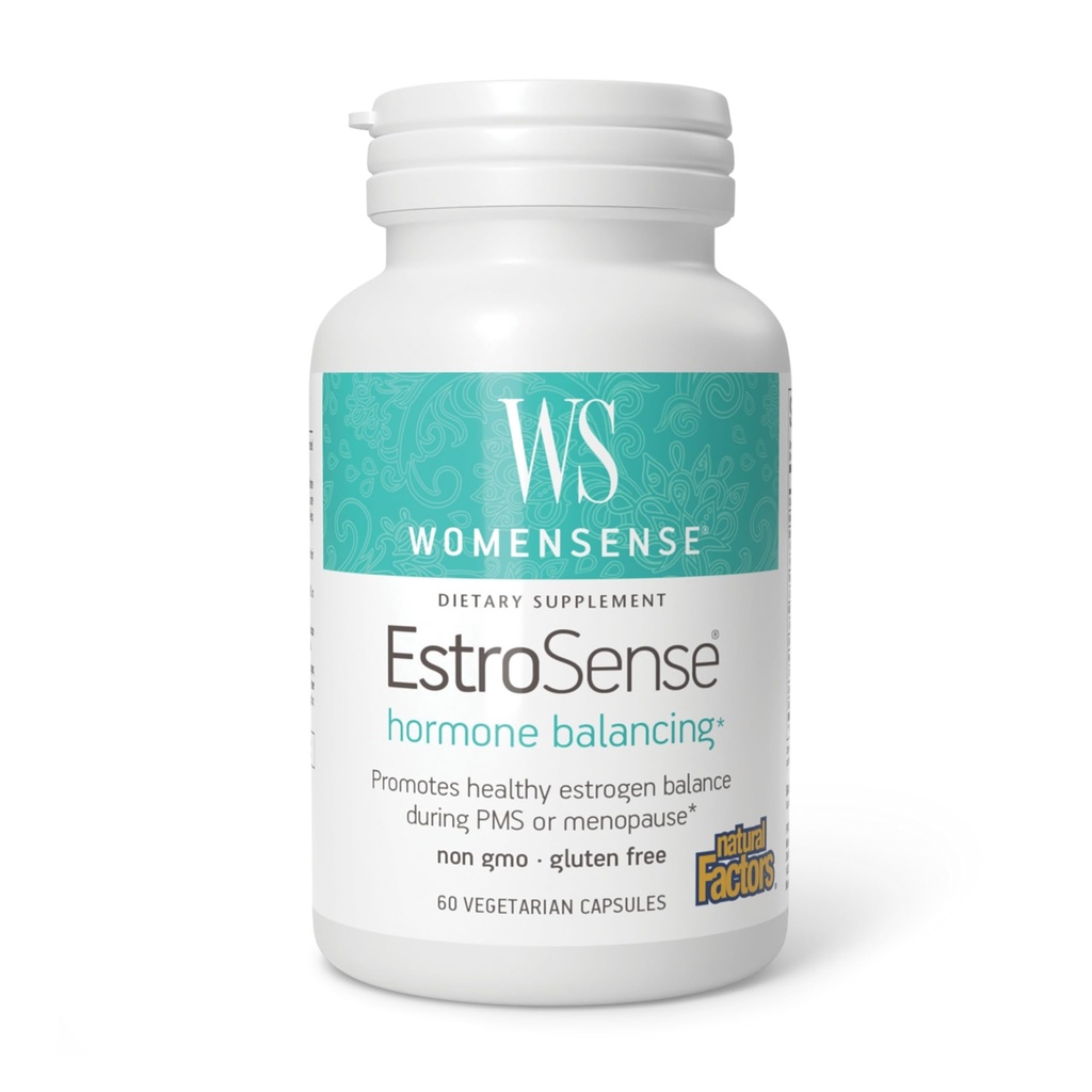 WomenSense EstroSense על ידי גורמים טבעיים, תוסף טבעי לתמוך Estrogen ואת איזון הורמונלי במהלך PMS או Menopause, טבעוני, non-GMO, 60 קפסולות