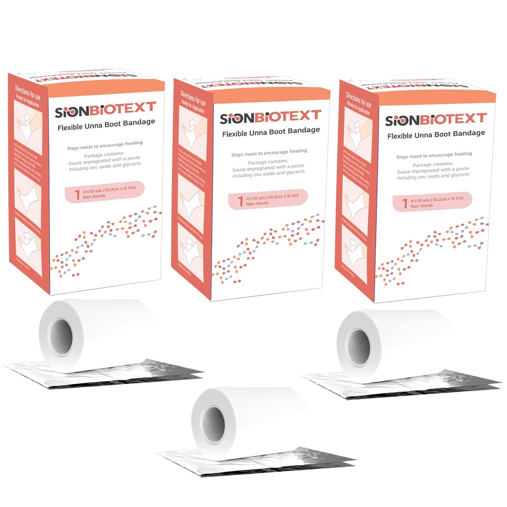 Unna Boot Zinc גמישות Compression Bandage לשמור על Moist Healing הסביבה בגדים רפואיים Wrap Gauze EMS עזרה ראשונה Supplies 4 Inches X 30 Foot Roll