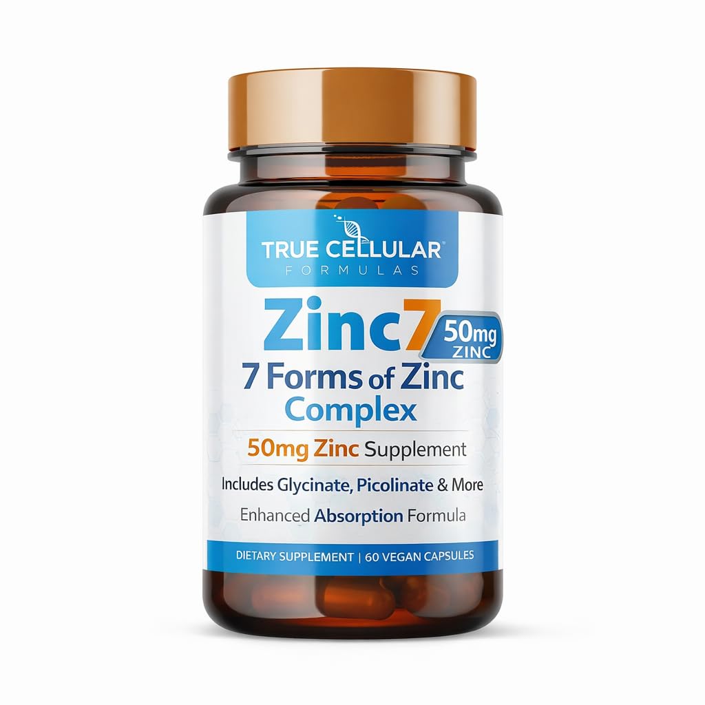 Zinc7: 7-in-1 Zinc Complex 50 מ"ג - אמצעי מניעה מקסימליים עבור הגנת החיסון, Deep Sleep & All-Day Energy