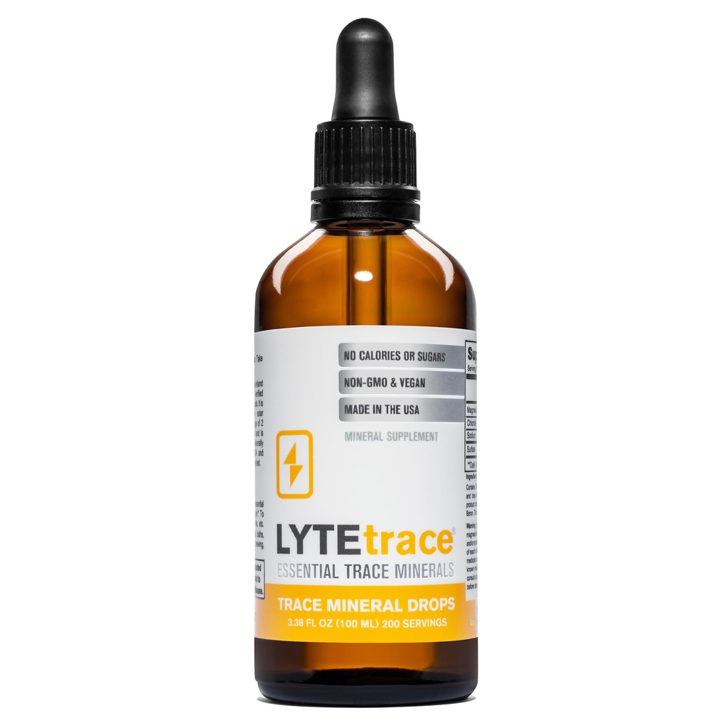 LyteLine Trace מינרלים Drops 100 מ"ל x 200 המשרתים - Max-Absorption Ionic Natural Low Sodium Trace מינרלים כדי לאזן את ה- pH של הגוף - Non-GMO, טבעוני, כשר ו Keto Friendly