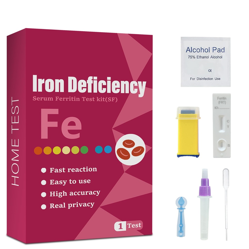 ברזל Deficiency Test Kit, מתאים לילדים ומבוגרים, ב-Home Iron Test Kit for Anemia. Iron Test Kit for Quick Response and Accurate Results