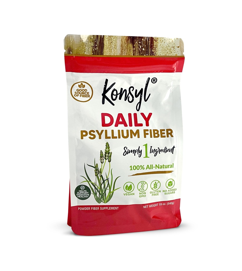 Kensyl Daily Psyllium סיבים אבקה | 100% All-Natural Psyllium Husk for Gut & Digest בריאות העיכול | No Sugar, No Fillers 90שרתים (540g)