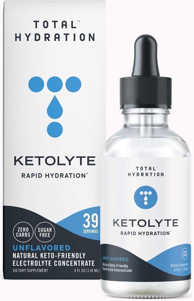 תוסף Electrolyte בתוספת Bundle - Ketolyte Rapidhydrtion Unflavored (39 טיפות) + Daylyte Lemon Daily hydrotion (39 Drops) - סוכר חינם Trace מינרלים טיפות עבור Endurance, Rejuvenation
