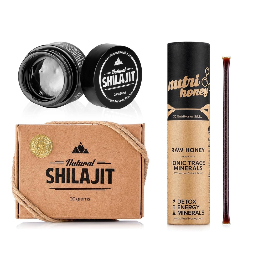 NATURAL SHILAJIT Resin - 20 Gram Shilajit תוספת עם Fulvic Acid & Trace מינרלים