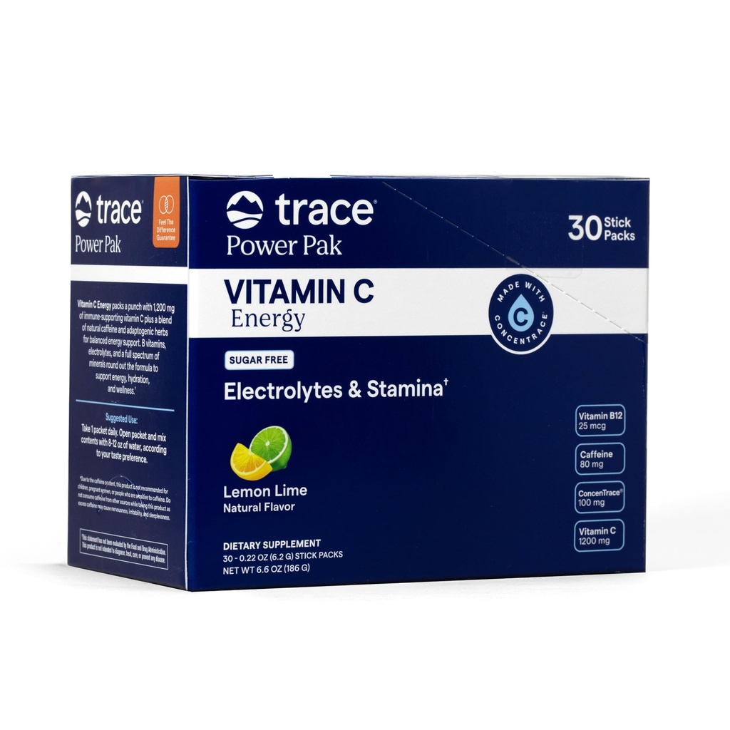 Trace מינרלים Power Pak - ויטמין C אנרגיה לימון