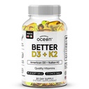 אורגנית Ocean Better D3 + K2-100% אורגני VIT D3 ו-K2 תוספים עם זמינות ביולוגית מקסימלית - תמיכה בעצמות העצם, Calcium Balance, Immunity & Mood - 1-Pack, 30 יום אספקה