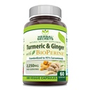 Herbal Secrets Turmeric Curcumin & ג'ינג'ר עם תוסף BioPerine | 2,250 Mg Per לשרת | 180 קפסולות | Non-GMO | Gluten Free | Made in USA