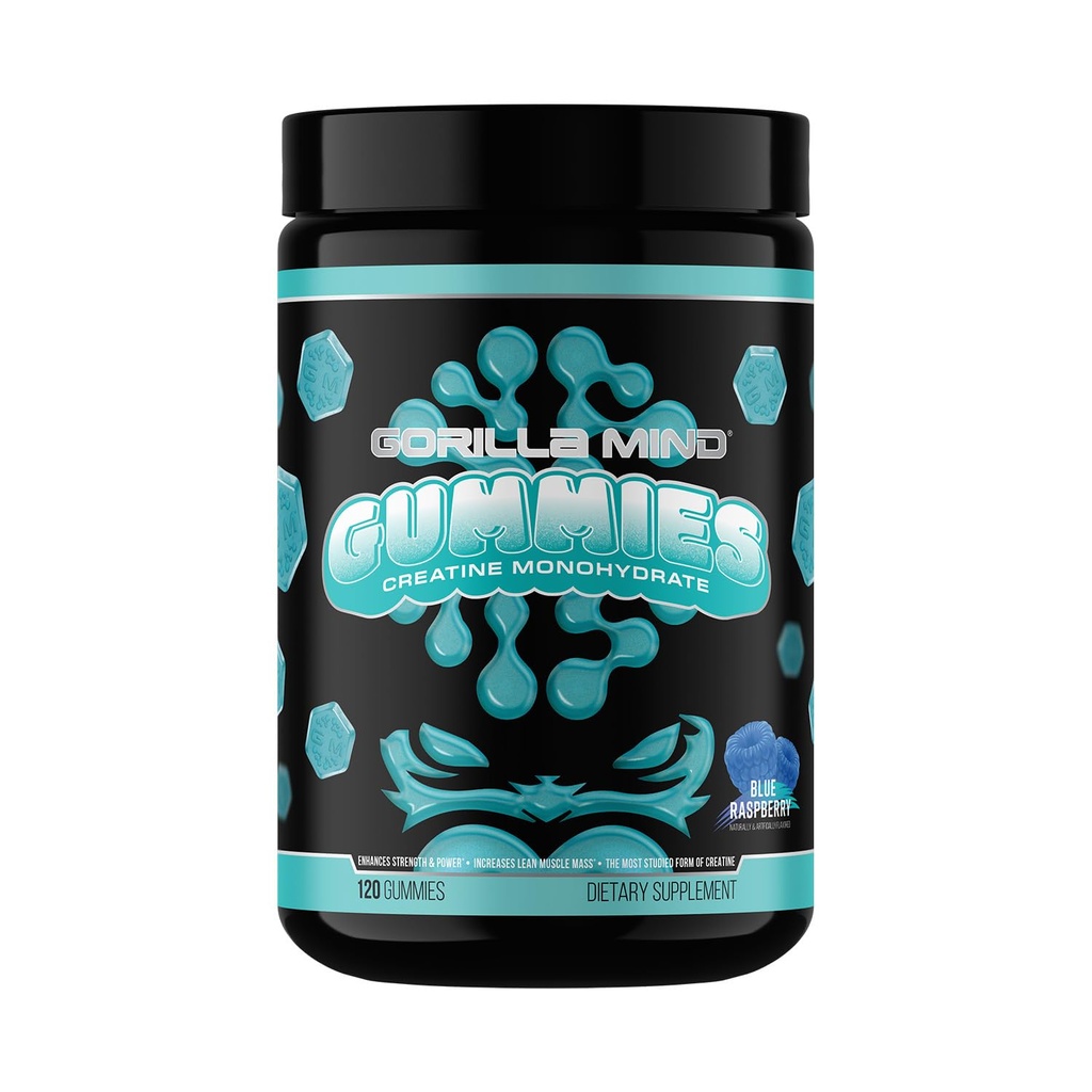 Gorilla Mind Creatine Gummies - צד שלישי HPLC Tested | 5g Creapure® Creatine Monohydrate | מאומת תפוחי אדמה & Purity | Power