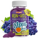 Vital+Boon - ברזל עם ויטמין C & B12 חניכיים (60 Count) Vital for Red Blood Cell Formation; חניכיים Droppe Real Pectin פירות Chew תוספים | טבעוני, non-GMO, Gluten Free & Gelatin חינם