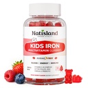 חניכיים ברזל לילדים ובני נוער, ילדים Multivitamin עם תוספת ברזל, ויטמין B Complex, A, C, D3, Calcium, Zinc, DHA, Prebiotic, Blood Builder & Energy Support for Iron Deficiency, טבעוני, 60 Ct, Ct, Ct, C3, Calcium, Calcium, DHA, Prebiotic, Blood Builder & Energy Support for Iron Deficiency, טבעוני, 60 Ctium