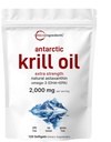 Micro Ingredients אנטארקטיקה שמן קריל, 2,000 מ"ג פריר, 120 Softgels, Triple Power, Rich in אומגה 3s EPA, DHA & Natural Astaxanthin, תומך במערכת החיסון ובריאות המוח