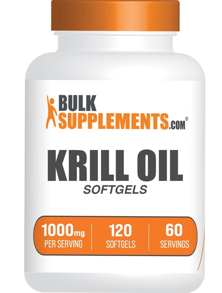 BulkSupplements.com Crell Oil 1000 מ"ג Softgels - התוסף שמן קריל אנטארקטי - אומגה 3, תוסף DHA - Gluten Free, 2 Softgels to Serve, 120 Count (Pack of 1)