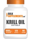 BulkSupplements.com Crell Oil 1000 מ"ג Softgels - התוסף שמן קריל אנטארקטי - אומגה 3, תוסף DHA - Gluten Free, 2 Softgels to Serve, 120 Count (Pack of 1)