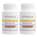 Integrative Therapeutics B-12 Active, ויטמין B12, תומך בתפקוד עצבי*, Cherry Flavored, 30 טבליות Chewable - 2 Pack