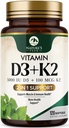 D3 K2 ויטמין - ויטמין D3 5000 IU Per Softgel - ויטמין D3 - 2-in-1 מורכב ויטמין D & ויטמין K2 (MK7) - Easy to Swallow, Bone & Immune Support -בק את ארה"ב - 120 Softgels