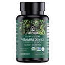 PlantFusion Organic ויטמין D3 + K2 5,000 IU, 50MCG - ויטמין D שמקורו צמחי ליצ'ן ווויטמין K2, עבור Immune Support and Bone Health - 120 קפסולות