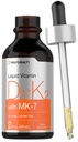 Horbäach ויטמין D3 K2 נוזל טיפות | עם MK7 | 2 Fl Oz | Vegetarian, non-GMO, Gluten Free Supplement