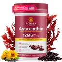 Astaxanthin 12 מ"ג - Natural Astaxanthin מה Haematococcus Pluvialis, תוספת משולשת ל- Eye, Skin, Joint & Immune Support (120 Count (Pack of 1))