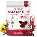 Astaxanthin 12 מ"ג, Premium Astaxanthin Antioxidant תוספים, תומך העין, העור, Immune, Internal Circulation, Fresh Microalgae Source, Triple Strength, non-GMO, 4 חודשים אספקה, 120 Softgels