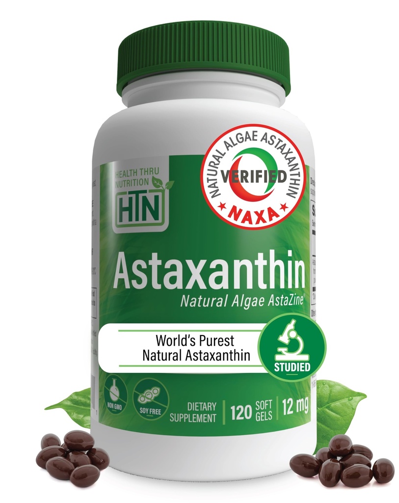 בריאות Thru Nutrition Astaxanthin Triple Power 12 מ"ג תוסף 120 Softgels | AstaZine מ Algae אורגני גדל באופן אורגני במים ההימלאיה פריסטין