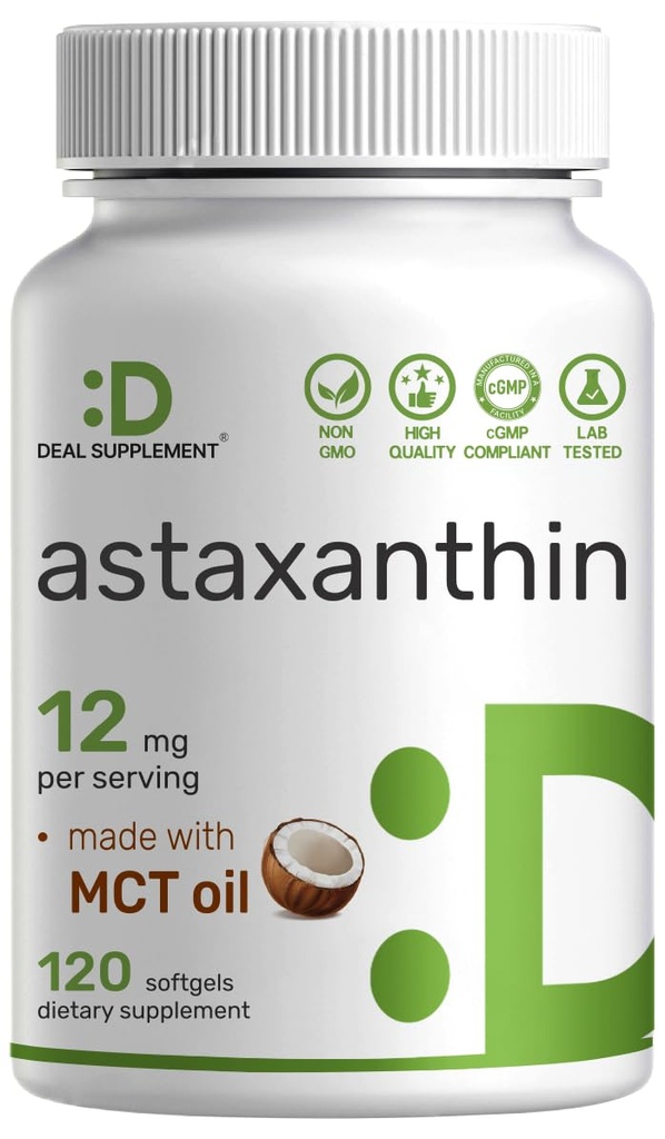 המונחים: 120 Softgels | Astaxanthin with MCT Oil | Microalgae Source