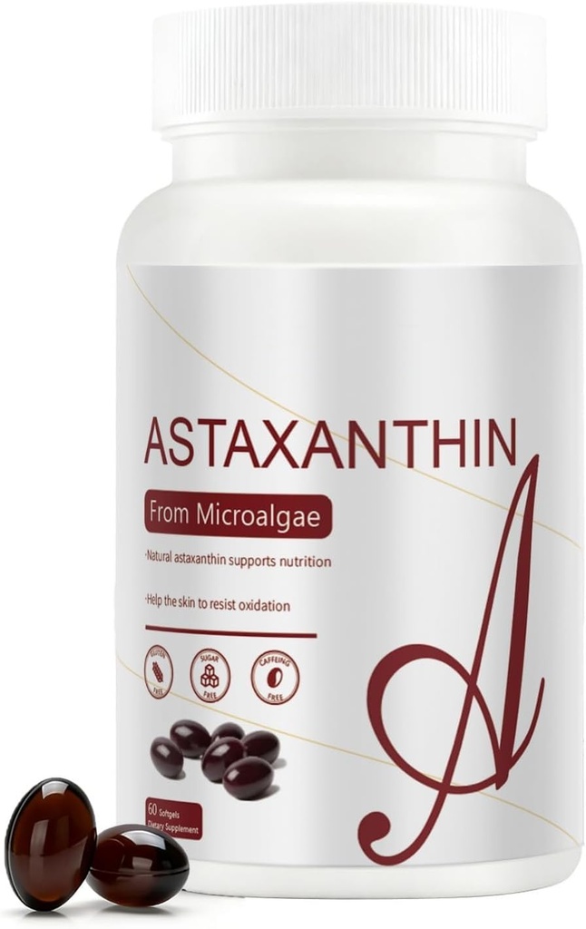Astaxanthin 12mg | From Natural Microalgae | 60 Softgels (2-Month Supply)